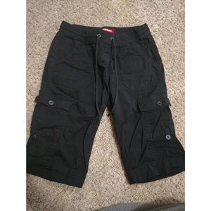 Black Womans Cargo Shorts